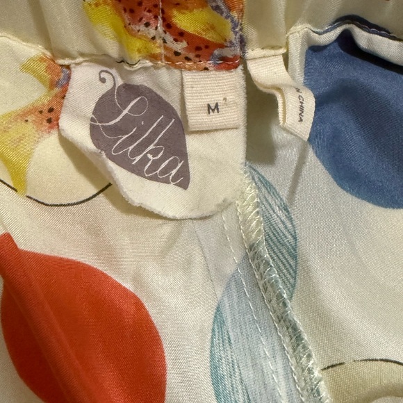 Anthropologie Lilka Wide Leg 100% Silk Pajama Pants - Medium - NWOT - Picture 5 of 6